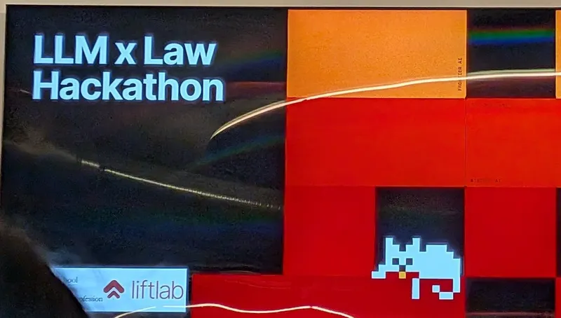 Opening slide of the LLM x Law Hackathon in Paris